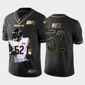 Maillot Chicago Bears Khalil Mack 52 Special Signature 100th Season Golden Edition Vapor Limited - Homme